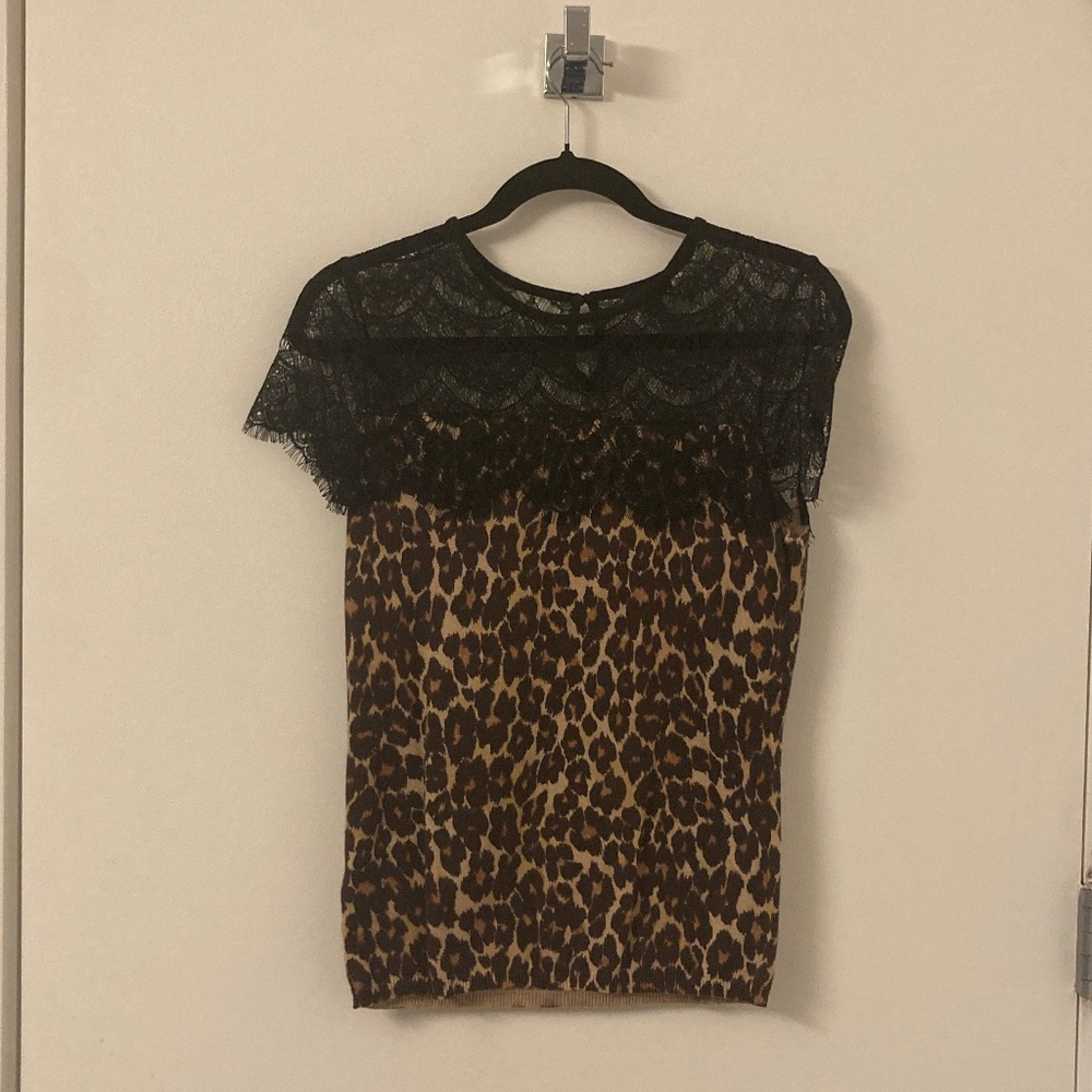 Leopard & Lace Sweater, NWOT